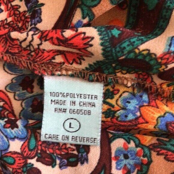 Nostalgia Bohemian Floral Blouse Large V-Neck Studs Short Sleeves Pull Over - Picture 4 of 9